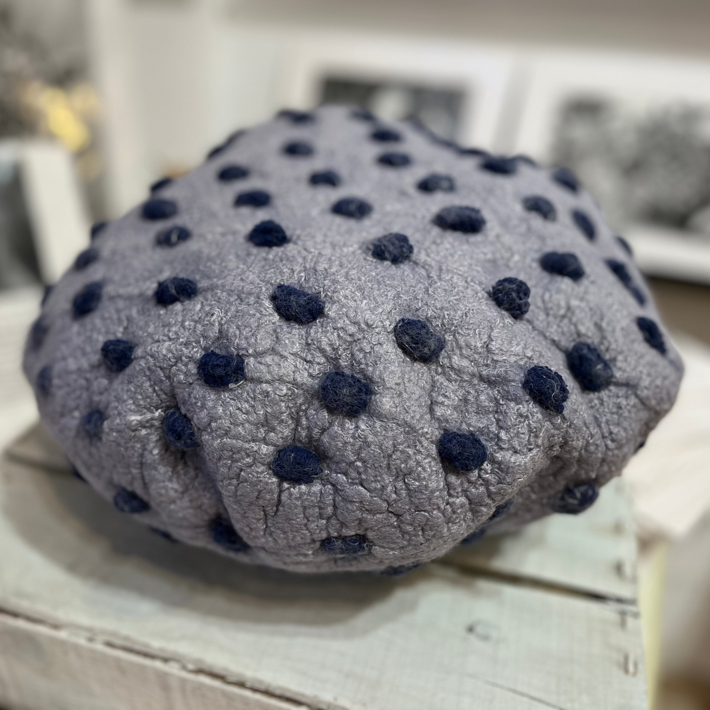 An investment piece - Large Nuno-Felted Blue Pebbled Bag – Artisanal & Boho Chic