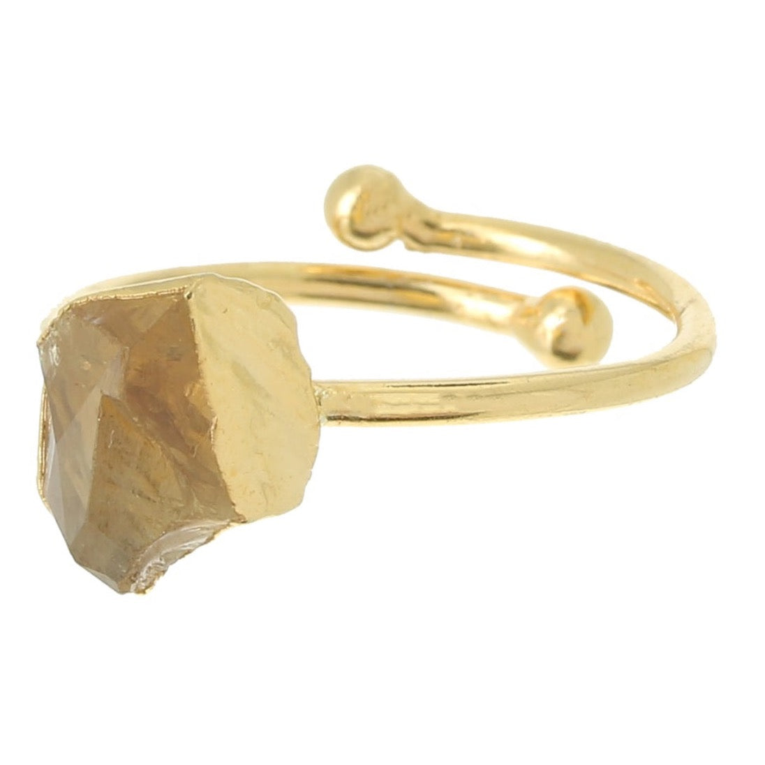 Anillo de oro con piedra preciosa CITRINO.