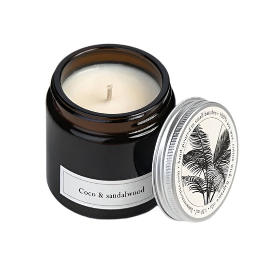 Coco & sandalwood  soy wax ARTISAN natural candle -hand poured in small batches
