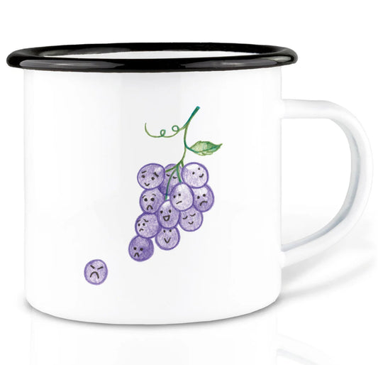 Robust and Light Enamel cup - A Bunch Of Grapes