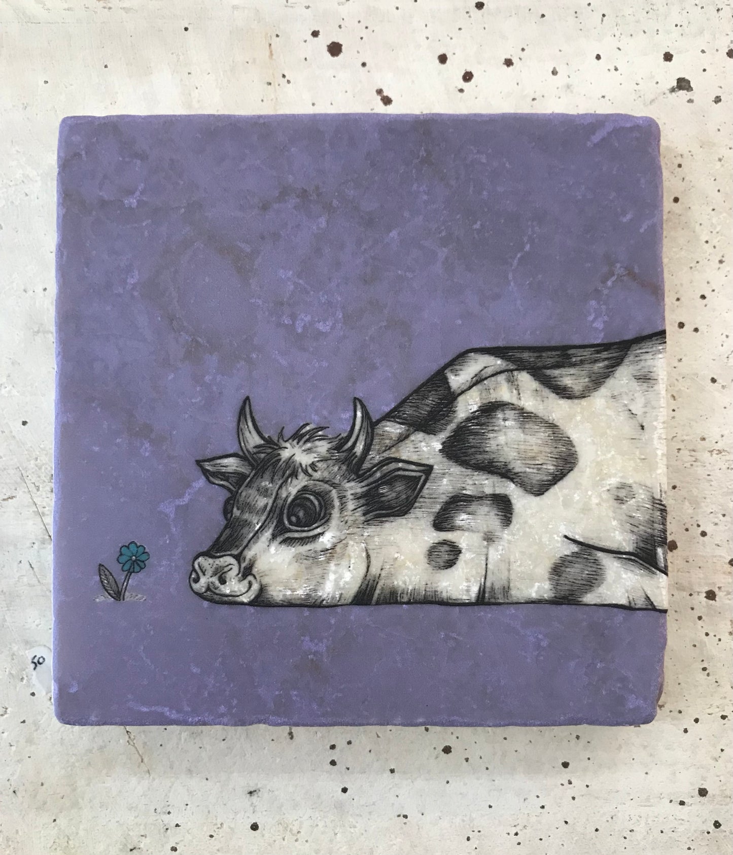 Naturstein-Kunstfliesen, 3er-Set „Esel Burro/Rita/Wilfred das Schaf“