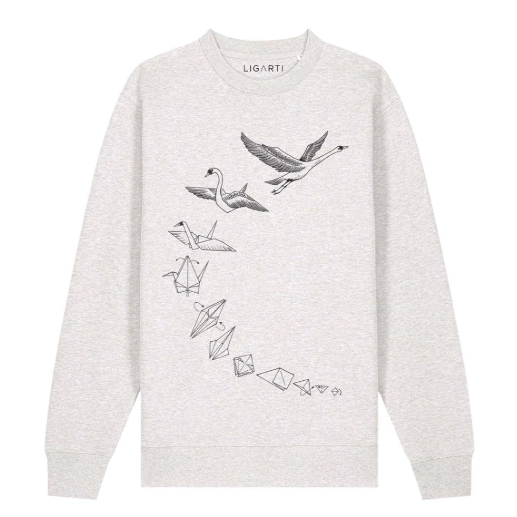 Pullover „Origami Swans“ aus Bio-Baumwolle 