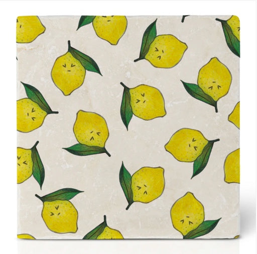 Natural stone art tile  "Lemons"