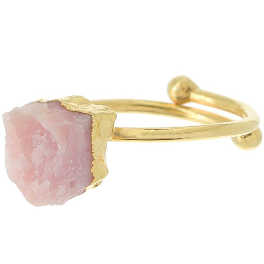 Anillo de oro con piedra preciosa ÓPALO rosa.