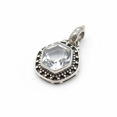 5 Carat Natural White Topaz | Solid Sterling Silver Pendant