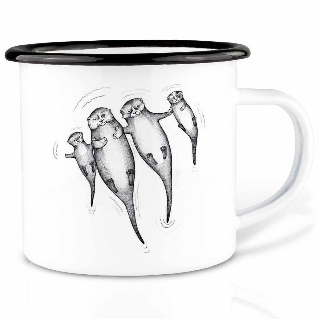 Enamel cup - Otter family