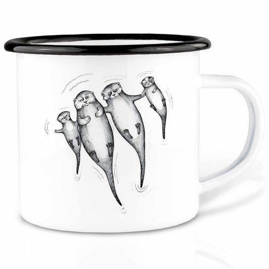 Enamel cup - Otter family