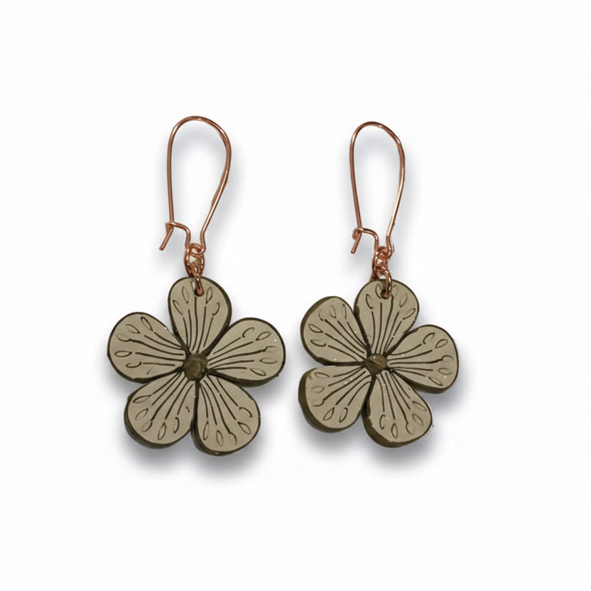 Cappuccino Cream | Flower Earrings