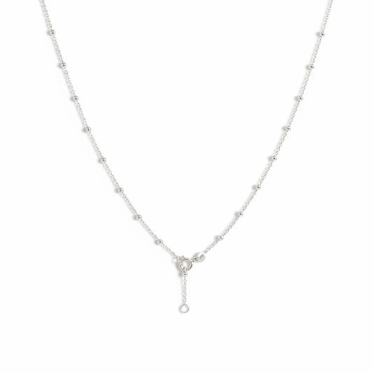 White Botanics Bloom Tapered heart | Sterling Silver Chain