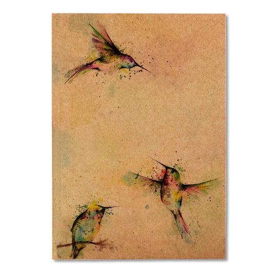 Notebook - Three Hummingbirds    - RECYCLED PAPER