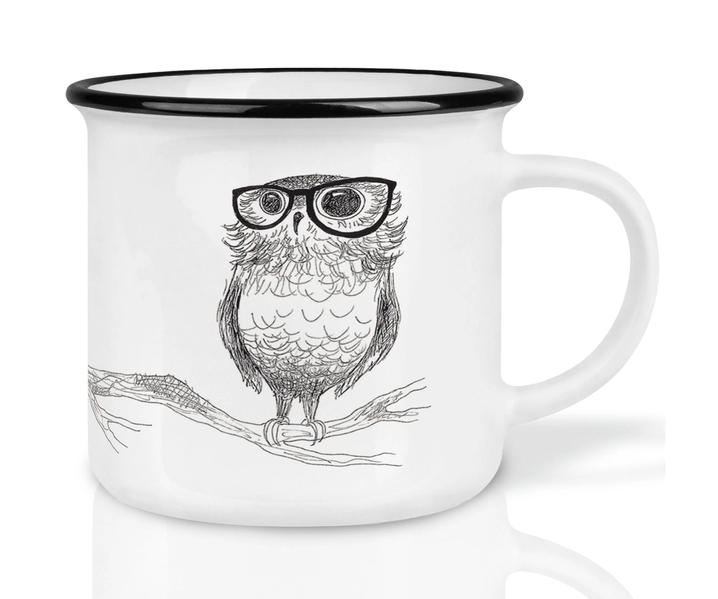 Hochwertiger Keramikbecher - Eulenbrille