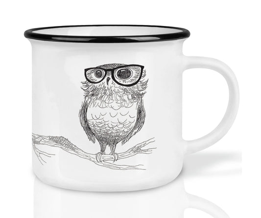Hochwertiger Keramikbecher - Eulenbrille