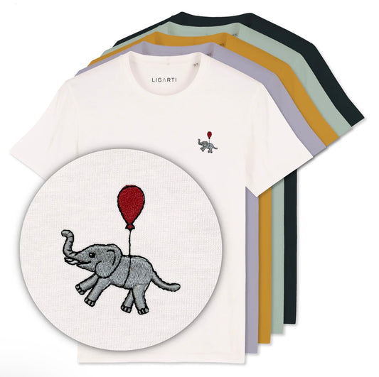 Best Organic Super Soft unisex T-shirt - Tuffi The Elephant - Embroidered Motif