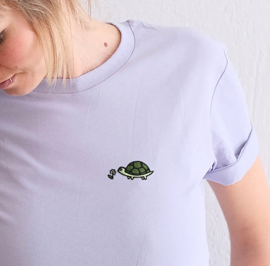 Best Organic Super Soft unisex T-shirt - Tortoise- EMBROIDERED Motif