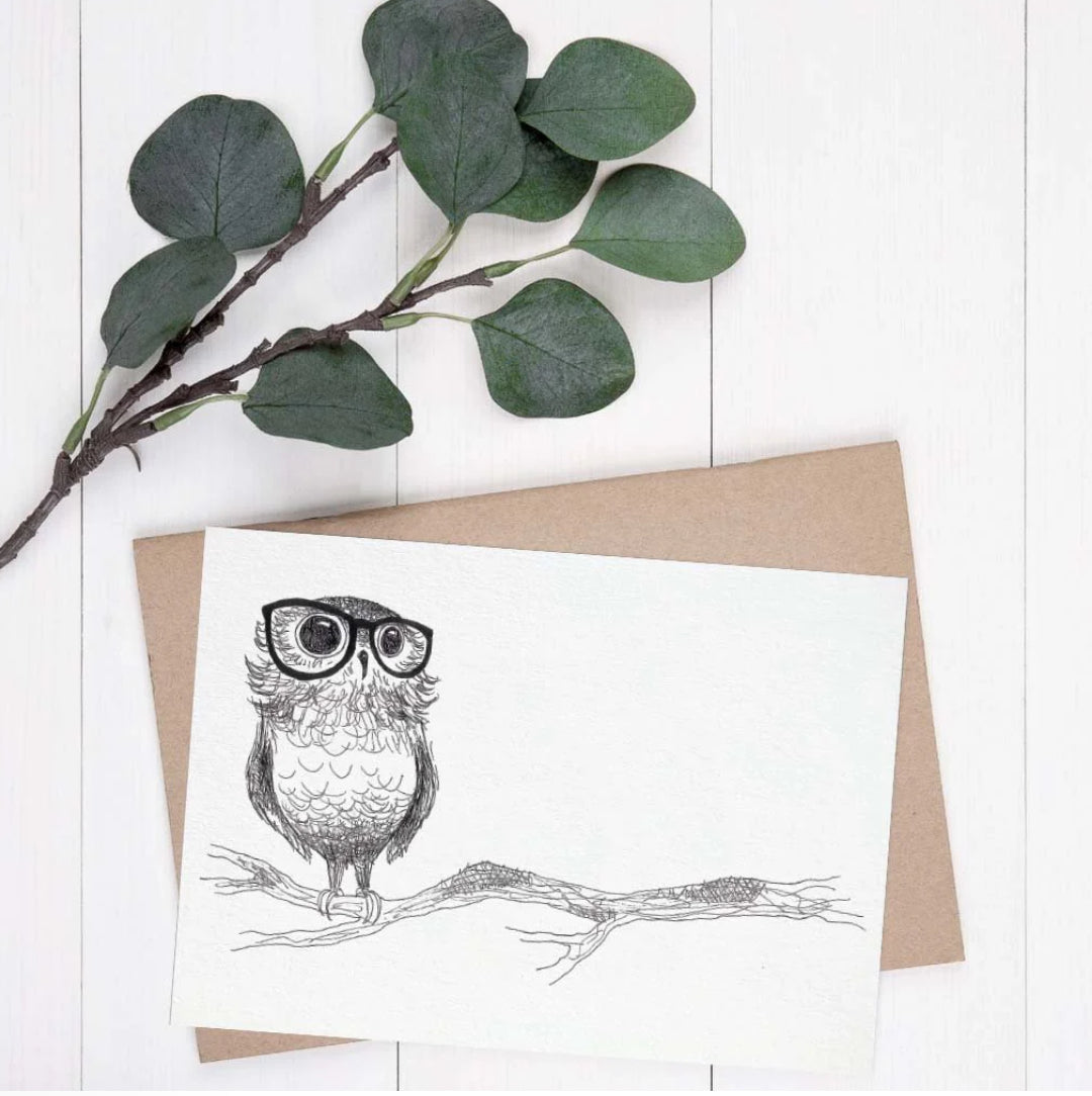 Postcard - Owl On A Branch
