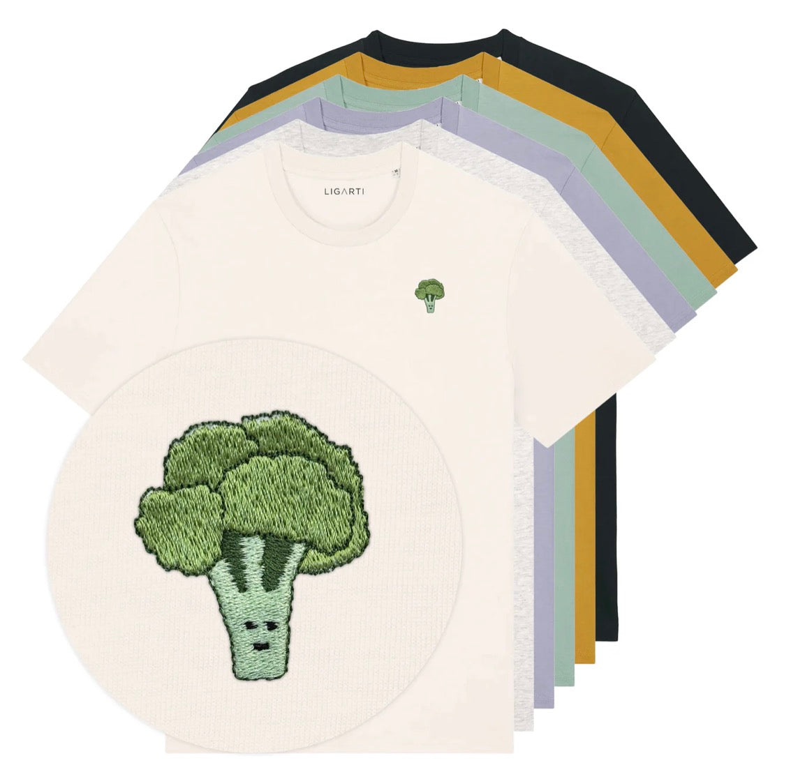 Best Organic Super Soft unisex T-shirt - Broccoli- Embroidered Motif
