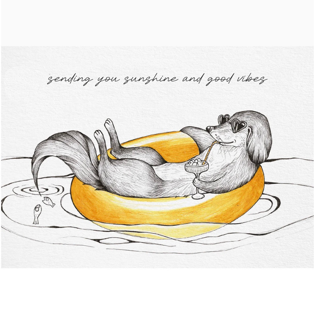 Postcard - Holiday - Sending you sunshine and Good Vibes