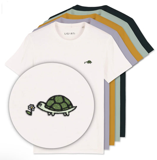 Best Organic Super Soft unisex T-shirt - Tortoise- EMBROIDERED Motif