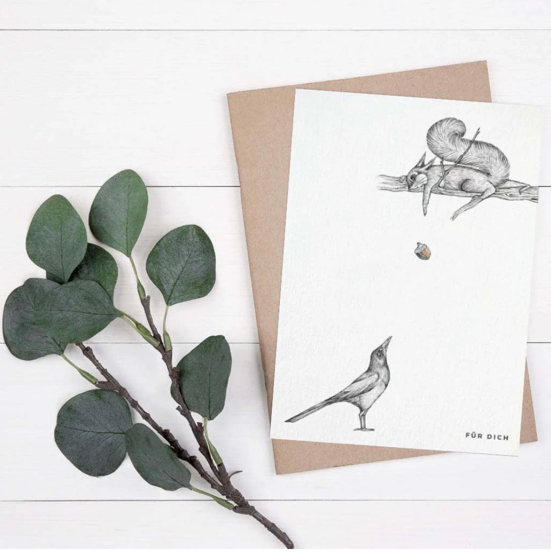 Postcard - Squirrel Acorn Für Dich - For You