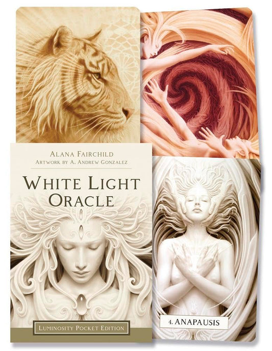 White Light Oracle pocket edition with 44 illustrated cards for higher consciousness