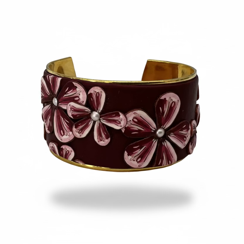Hues|Crimson Bloom Wide Cuff