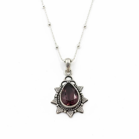 Sterling silver Pendant with Sterling Silver Chain| Amethyst 6ct