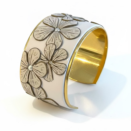 Cappuccino Bloom | Sculptural Cuff | Wide