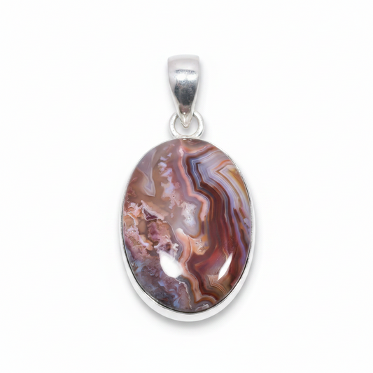 Crazy Red Jasper Gemstone 925 Stamped Solid Sterling Silver Pendant 2/1” Long