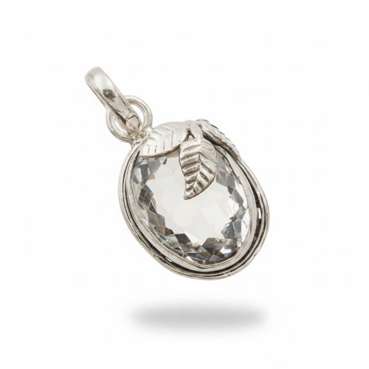 10CT Natural White Topaz  925 Sterling Silver pendant 1/4” long