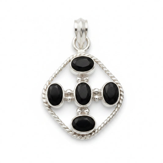 Artisan Black Tourmaline Pendant Shield
Solid 925 Sterling Silver | Natural Faceted Black Tourmaline