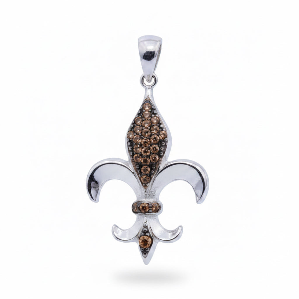 Padparadscha Sapphire Fleur-de-Lys Pendant
Solid 925 Sterling Silver | Padparadscha Sapphires