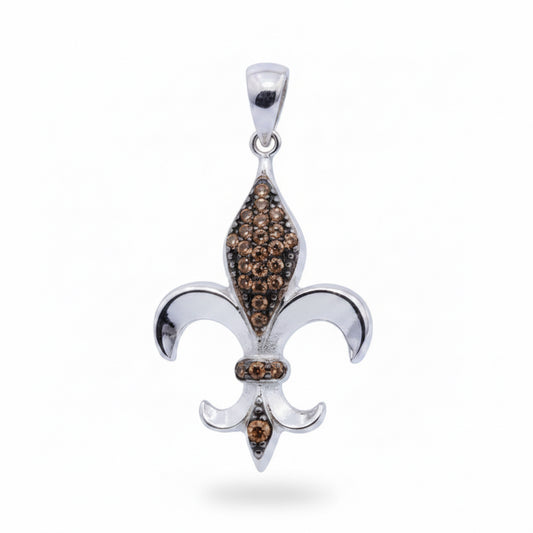 Padparadscha Sapphire Fleur-de-Lys Pendant
Solid 925 Sterling Silver | Padparadscha Sapphires