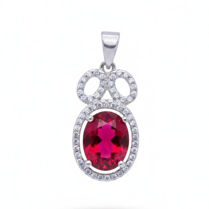 Solid 925 Sterling Silver | 2 Carat AAA Grade Ruby & White Topaz - Special Price