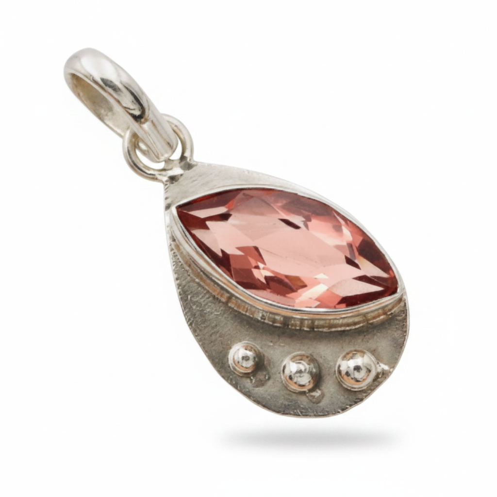 Flawless 4 Carat Pink Amethyst | 925 Solid Sterling Silver Pendant