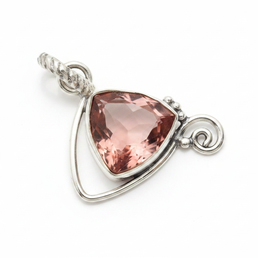 5 Carat Pink Amethyst |  Solid Sterling Silver Pendant
