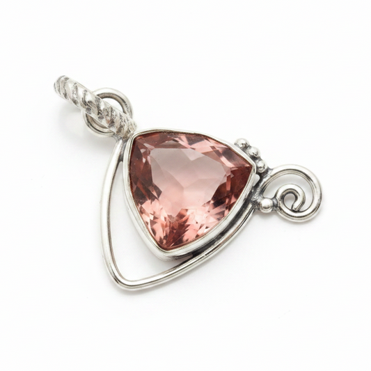 5 Carat Pink Amethyst |  Solid Sterling Silver Pendant