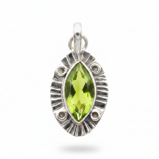 4 Carat Peridot |  925 Solid Sterling Silver Pendant