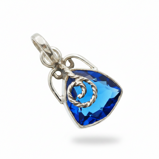 5 Carat Royal Blue Sapphire 925 Sterling Silver Pendant