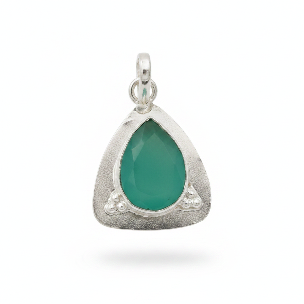 Natural 6 Carat Aquamarine Chalcedony Sterling silver 925 Pendant