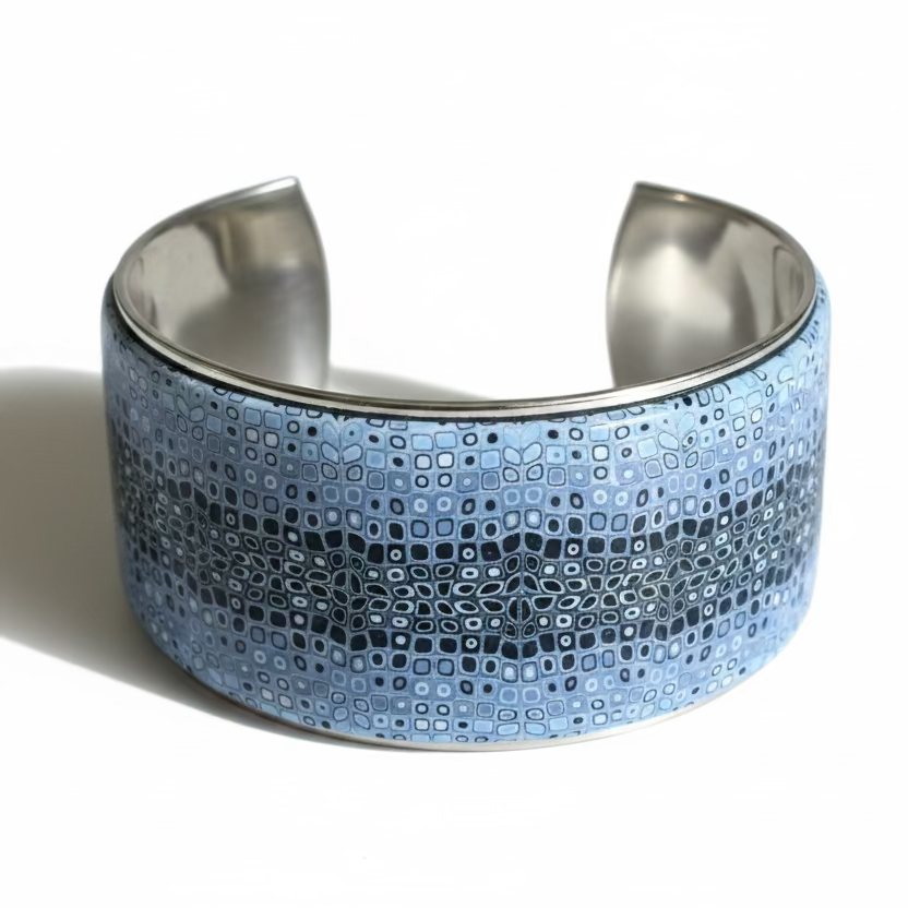 Blue Denim |Wide Hand Sculpted Cuff | Mosaic