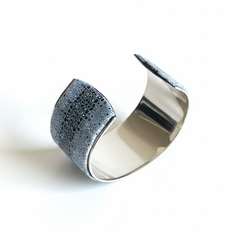 Blue Denim |Wide Hand Sculpted Cuff | Mosaic