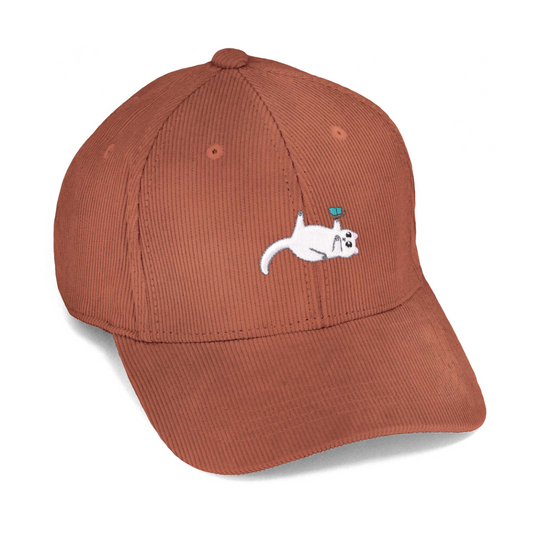 Samantha the Cat Embroidered Cord Cap – Organic Cotton