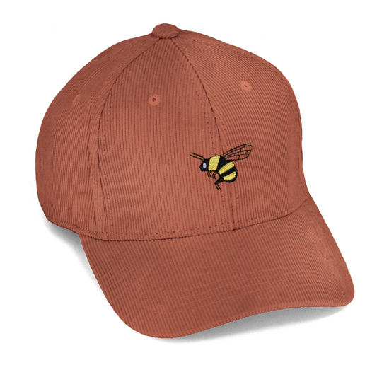 Bee Embroidered Cord Cap – Organic Cotton