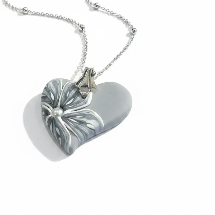 Bloom Mini Heart : Grey Cashmere