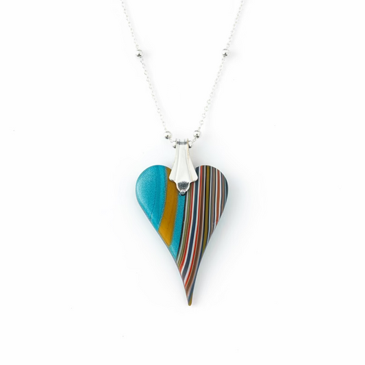 Moroccan Spice Tapered Heart | Sterling Silver Chain