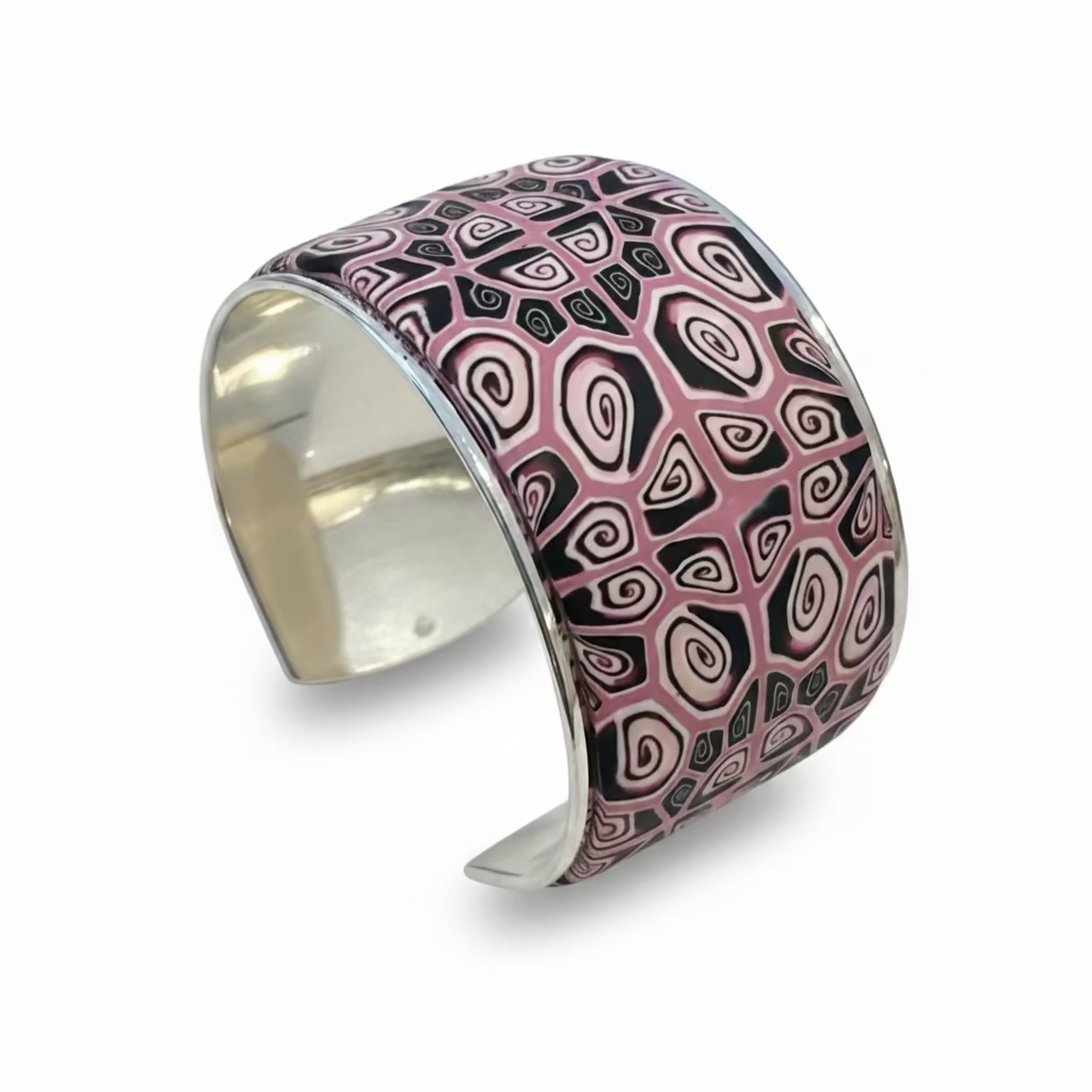 Aztec | Pink | Wide cuff | Hand Sculpted