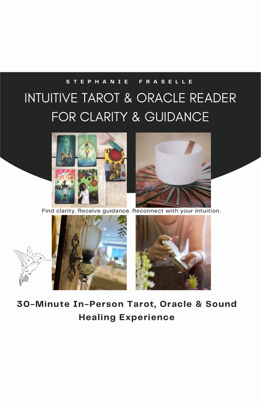 30-Minute In Person Intuitive Tarot & Oracle Reading with Sound Healing