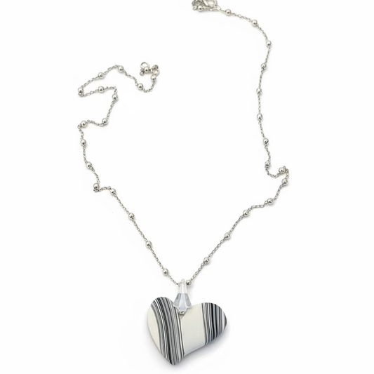 Mini heart | White Botanics| Stripes
