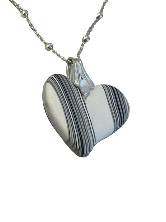 Mini heart | White Botanics| Stripes