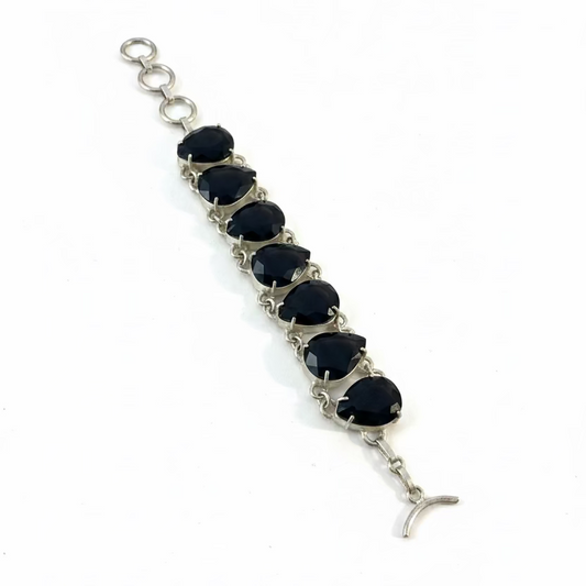 Natural African Amethyst Statement Bracelet in Sterling Silver